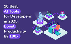 Top AI productivity tools for 2025 in a futuristic digital workspace